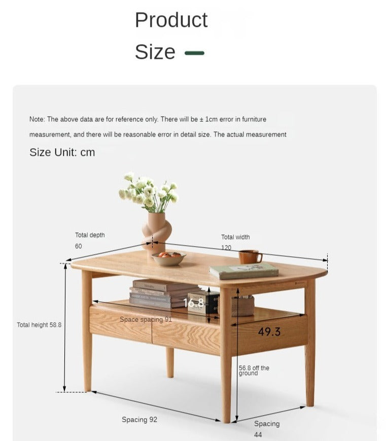 Oak Solid Wood High-leg Coffee Table