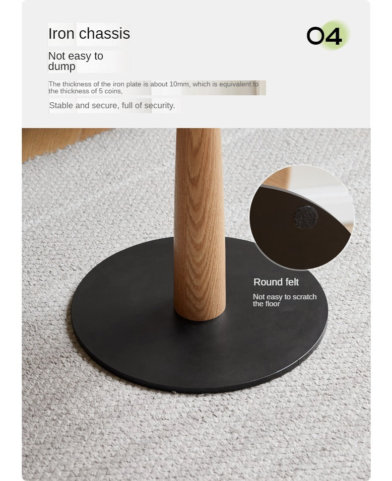 Oak, Black Walnut, Cherry, Beech Solid Wood Round Side Table Modern