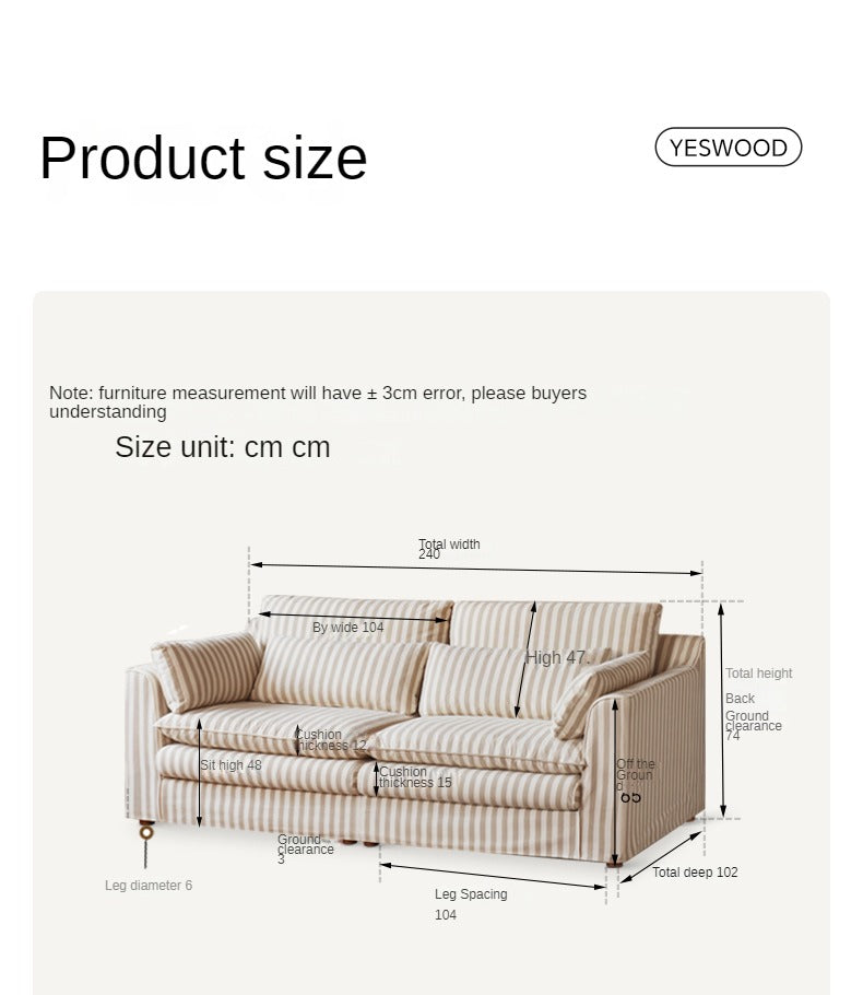 Fabric Three Seat Modular Sofa Modern-