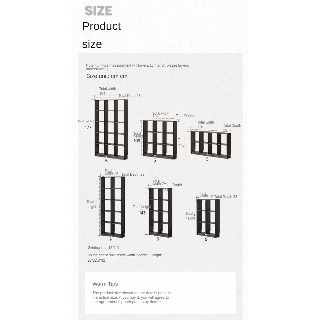 Oak Solid Wood Bookcase Lattice Cabinet Rack Free Combination.
