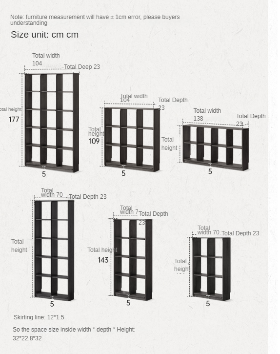 Oak Solid Wood Bookcase Lattice Cabinet Rack Free Combination.