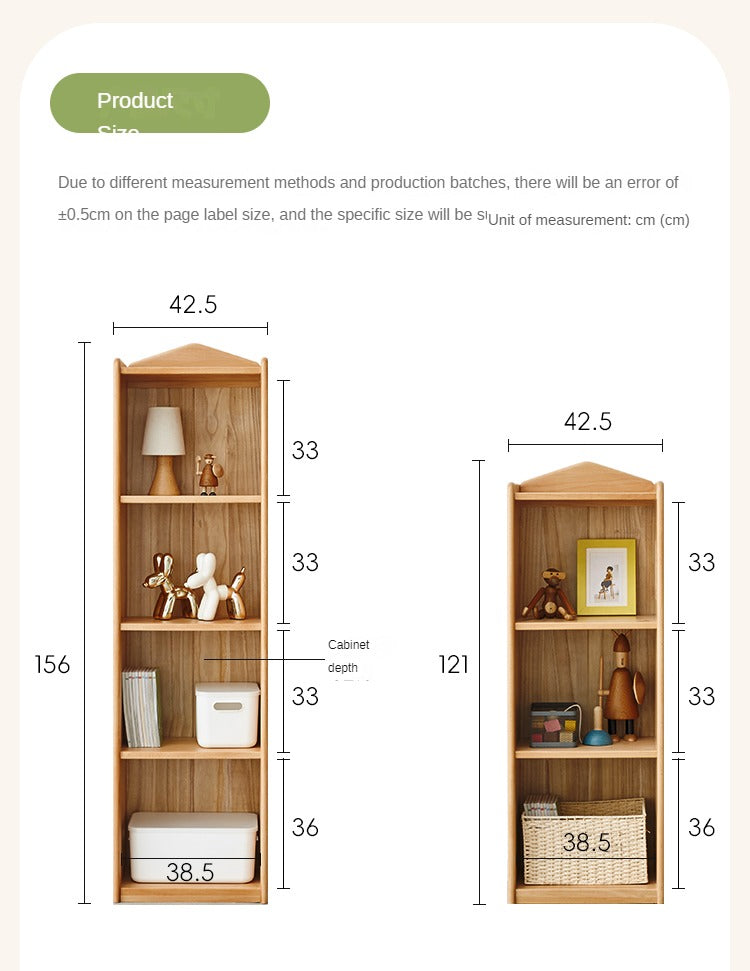 Beech Solid Wood Combination Bookshelf, Cabinet