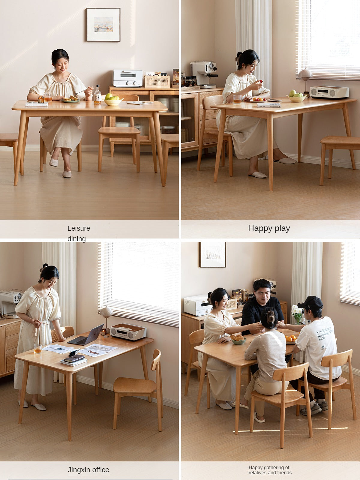 Beech Solid Wood Modern Dining Table