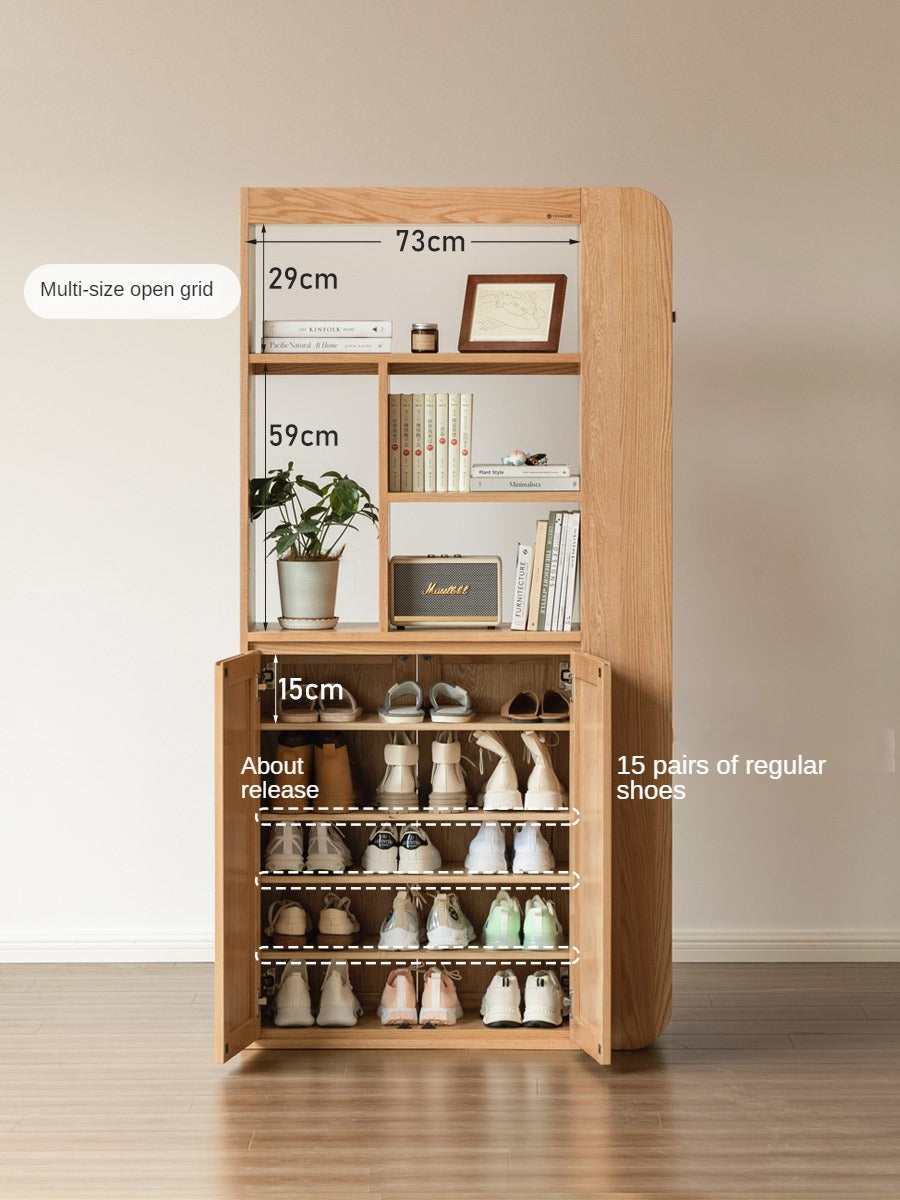 Oak, Ash Solid Wood Entrance Partition Cabinet