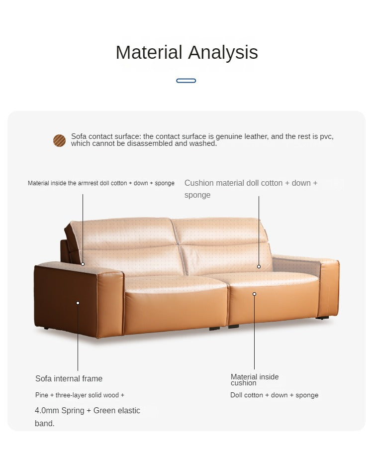 Genuine Leather Art Down Sofa.