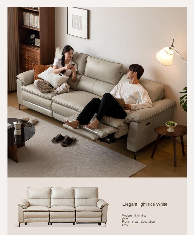 Leather Electric Dual-purpose Cowhide Sofa.