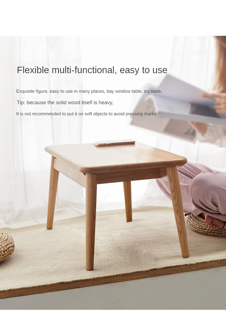Oak Solid Wood Bay Window Table, Small Table on Bed