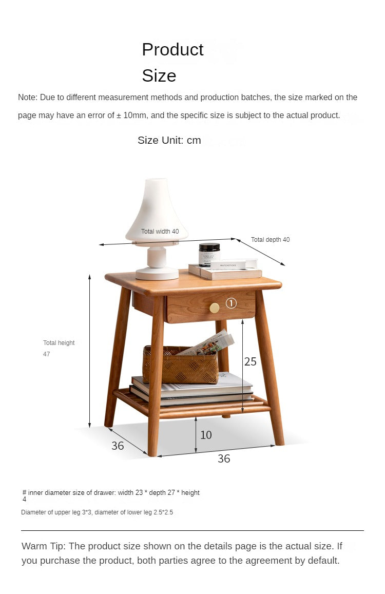 Сherry Solid Wood Side Table