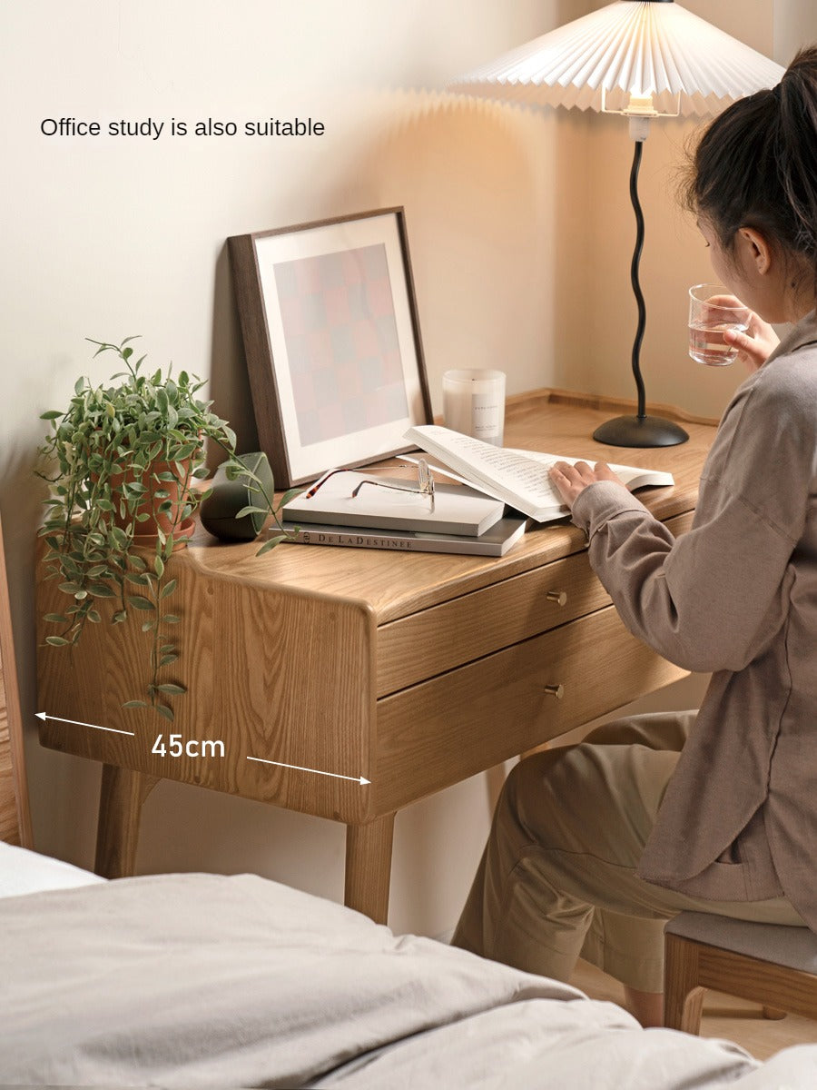 Ash Solid Wood Dressing Table LED Makeup Mirror.