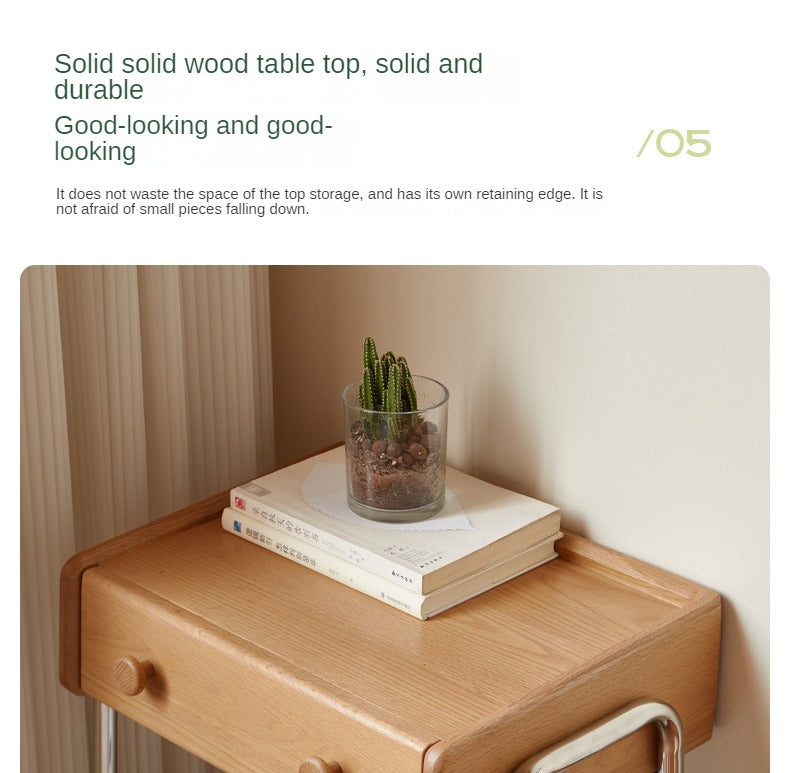 Oak Solid Wooden Edge Cabinet, Cute Robot Shape