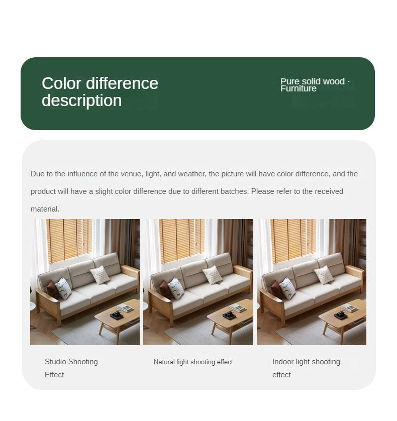 Ash Solid Wood Modern High Back Sofa.