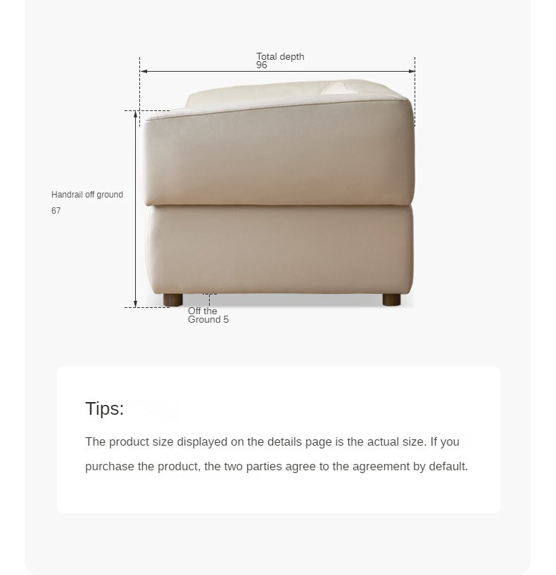 Technology Fabric Sofa Italian Light Luxury Tofu Block Sofa.