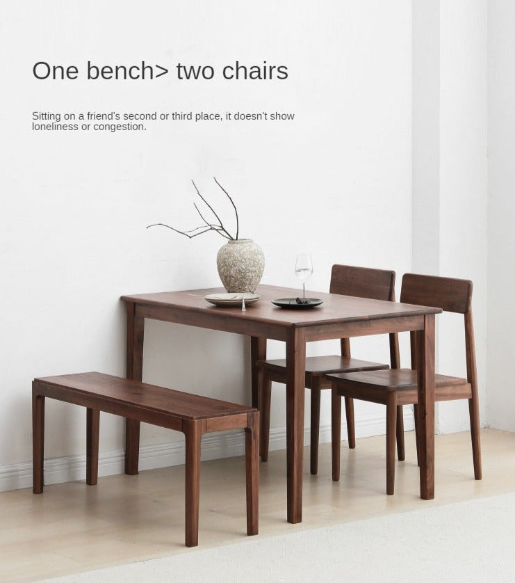 Black Walnut Solid Wood Nordic Long Bench