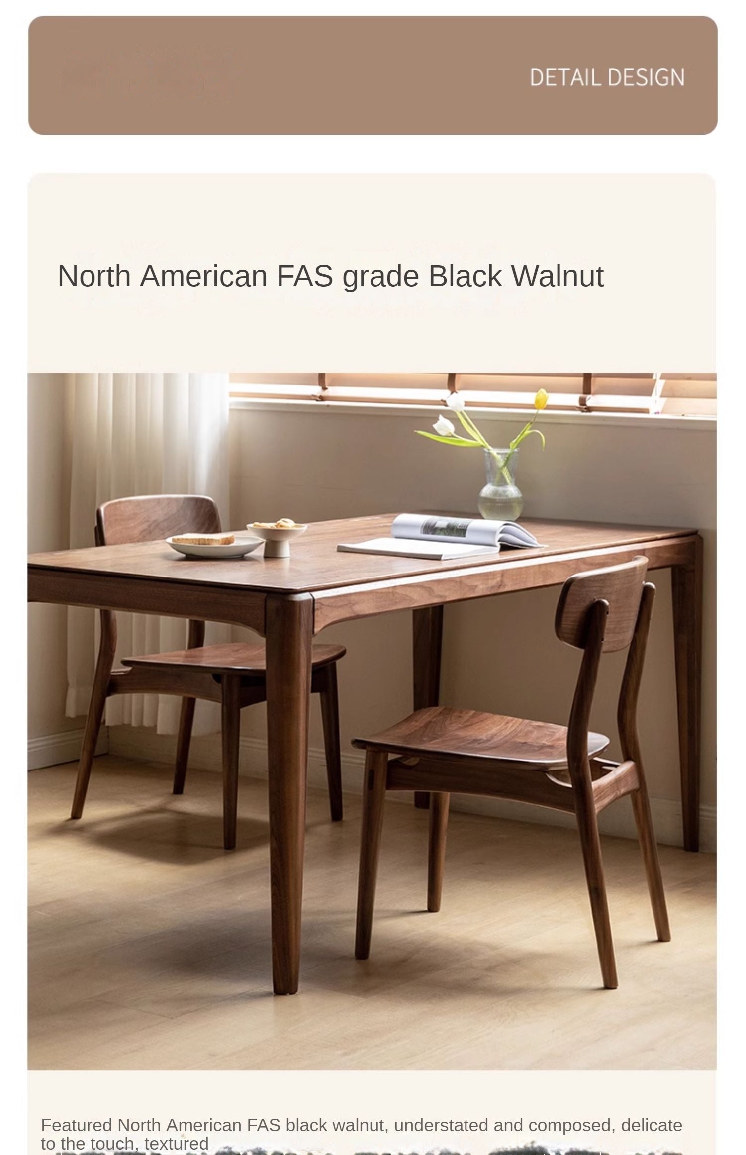 Ash Solid Wood Modern Dining Backrest Chair 4pcs