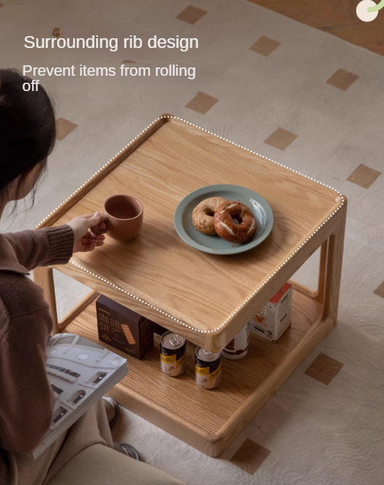 Oak Solid Wood Square Coffee Table.