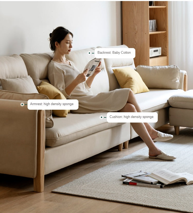 Ash Solid Wood Technology Fabric Corner Sofa.