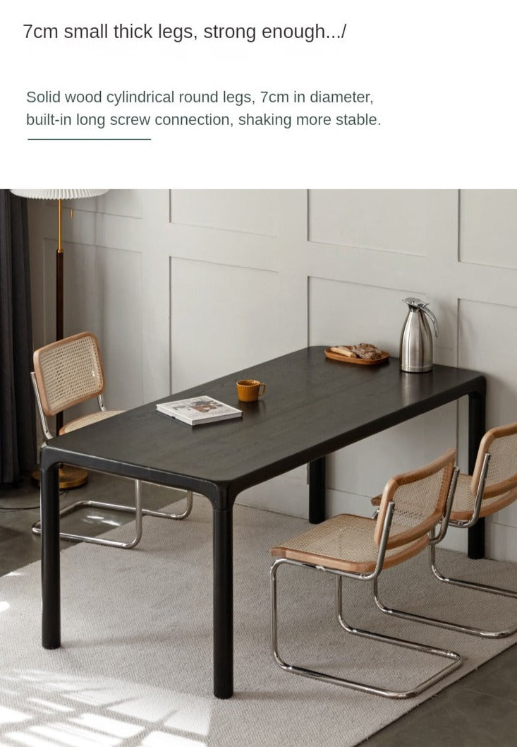 Ash Solid Wood Black Nordic Dining Table