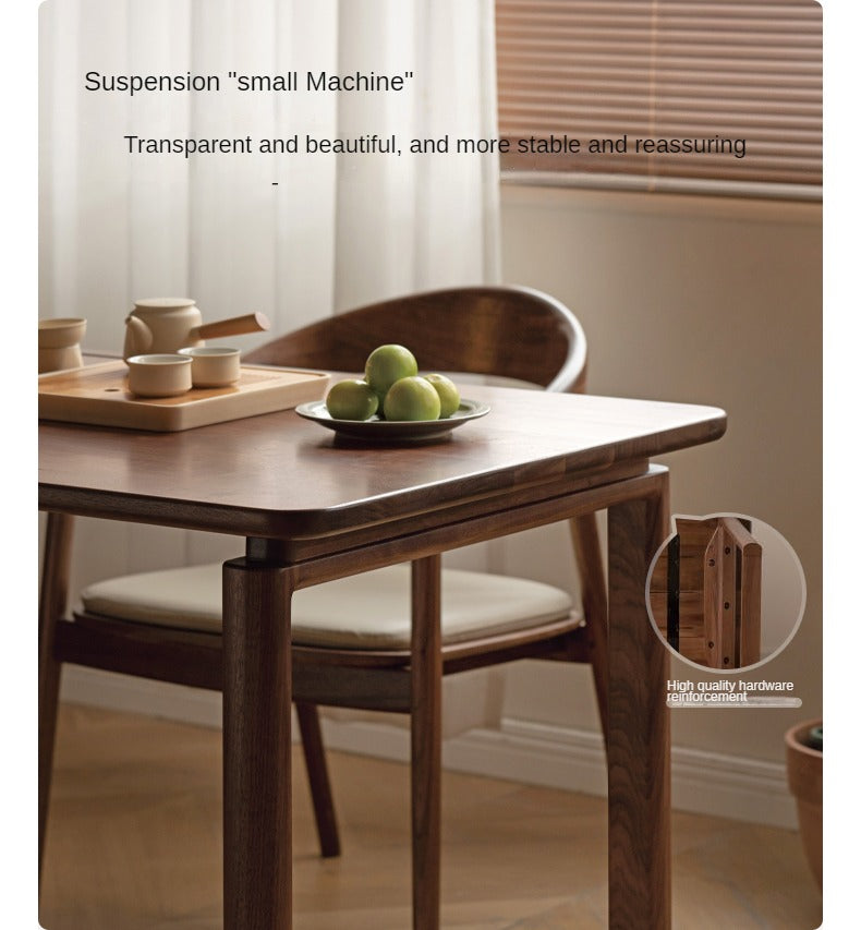 Black Walnut, Sandalwood Solid Wood Desk Cabinet Integrated Work Table