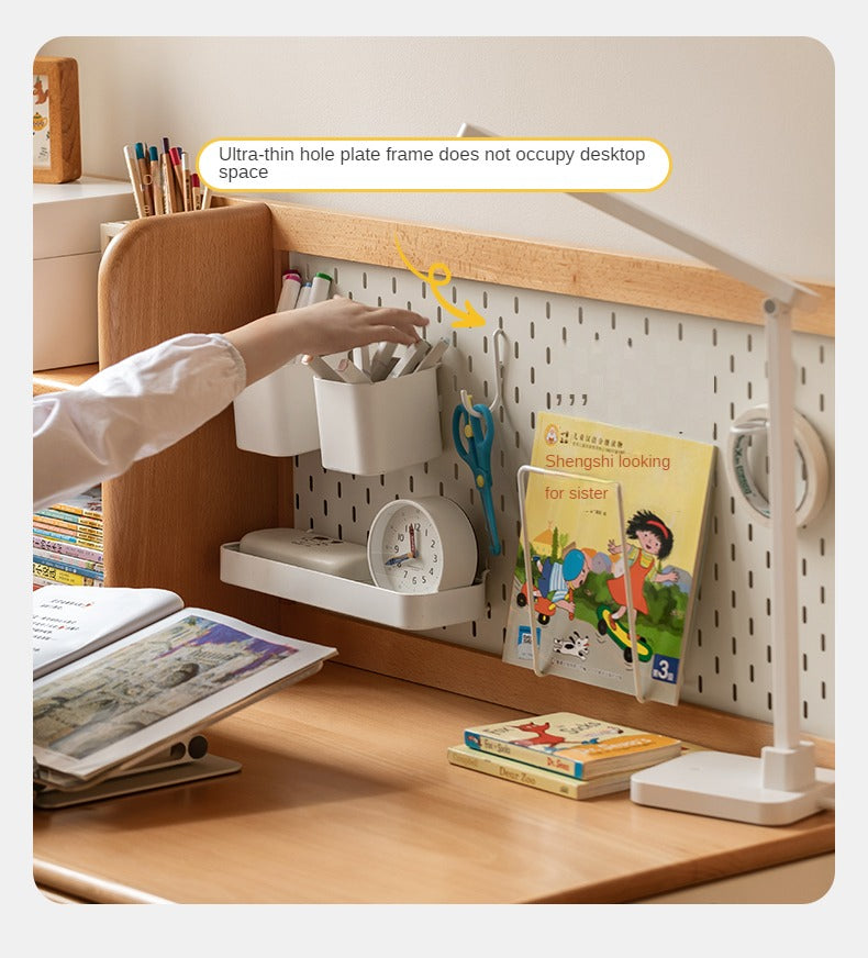 Beech Solid Wood Hand-Cranked Kids Lifting Table Board Shelf DIY