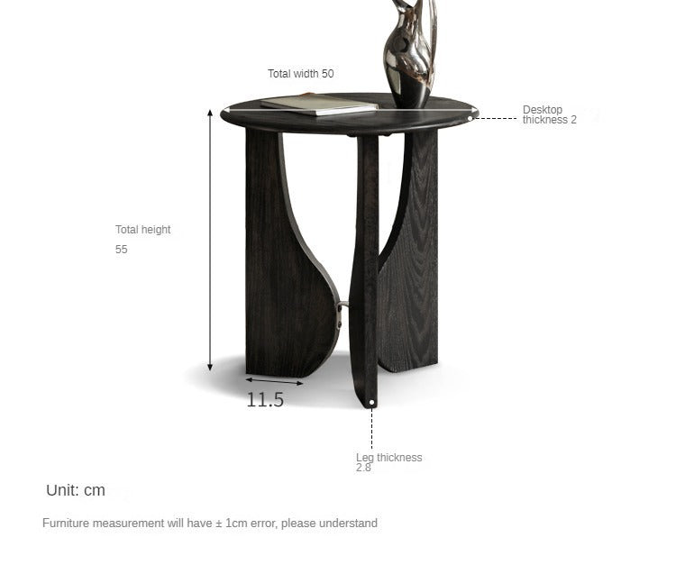 Oak Solid Wood Curved Leg Side Table