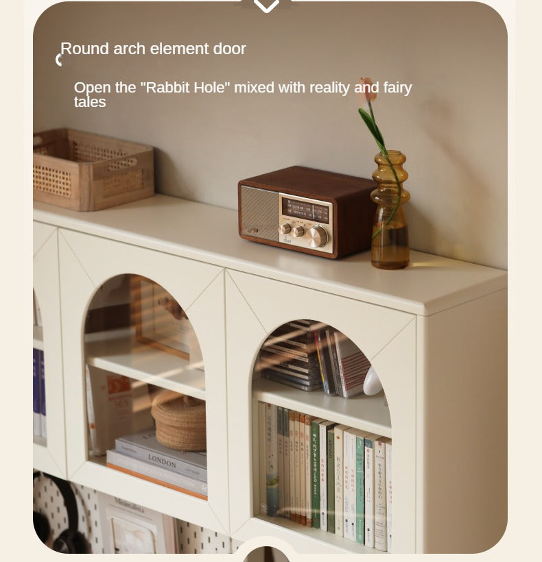 Solid RubberWood Wood Desk Bookshelf Integrated Study Table