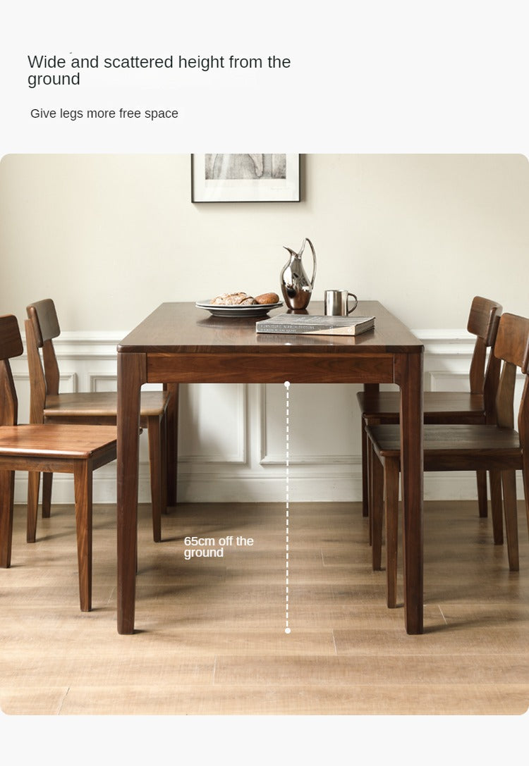 Black Walnut, Sandalwood Solid Wood Rectangular Dining Table
