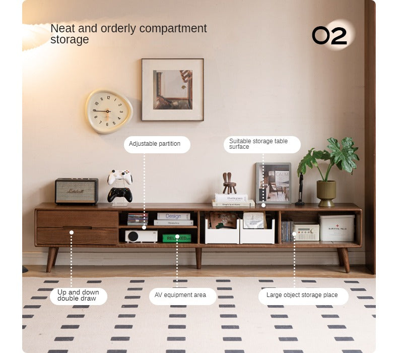 Oak, Rubberwood, Beech Solid Wood TV Stand Sliding Door.