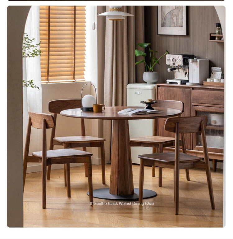 Sandalwood, Ash, Black Walnut Solid Wood Round Dining Table