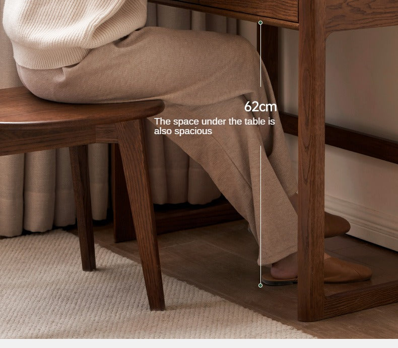 Oak Solid Wood Desk Bookshelf