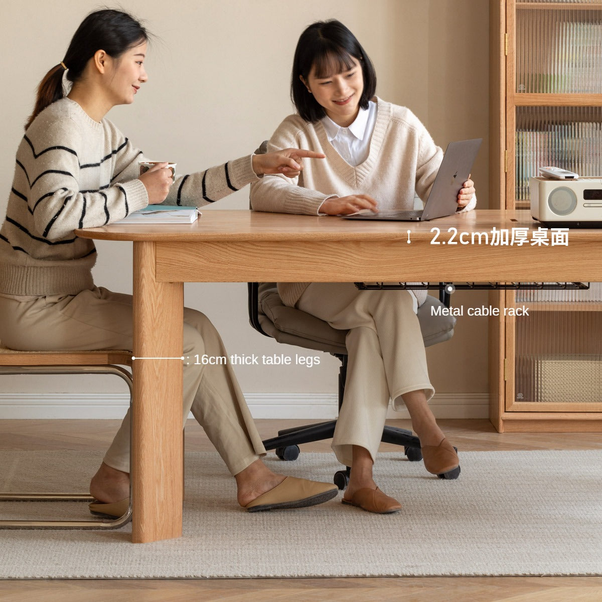 Oak Solid wood office/study/dinner large table"