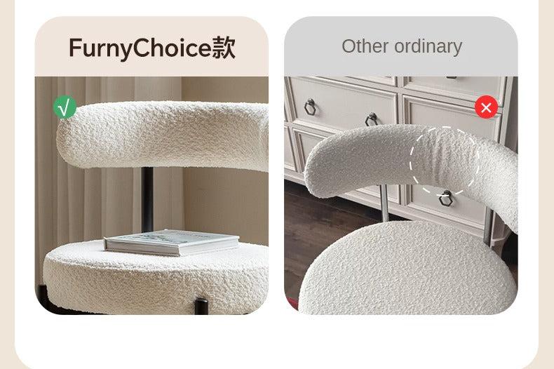 Fabric, Organic Leather Dressing Cream Style Makeup Stool