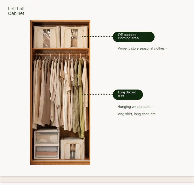 Cherry Wood Sliding Door Retro Wardrobe.