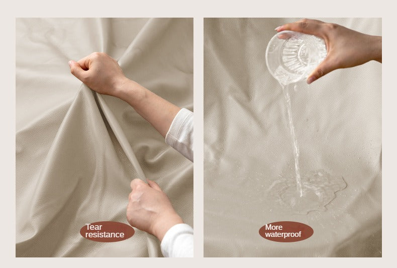 Leather Straight Italian Style Light Luxury Sofa,