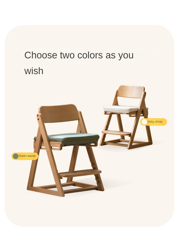 Beech Solid Wood Kid's Adjustable Elevating Chair.