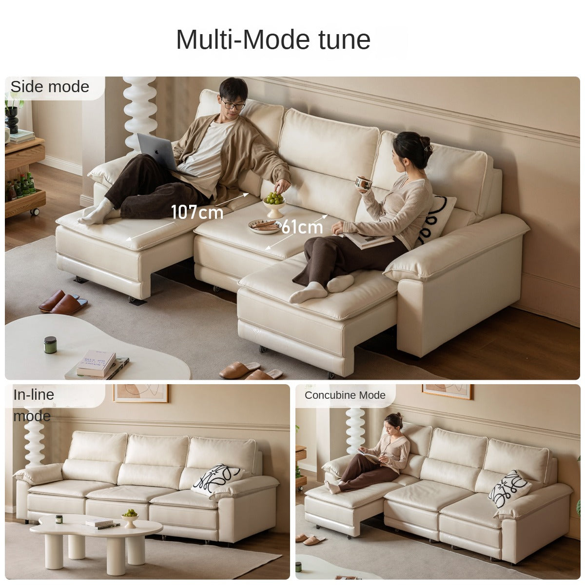 Ecological Cloud Leather Electric High Back Sofa Bed.