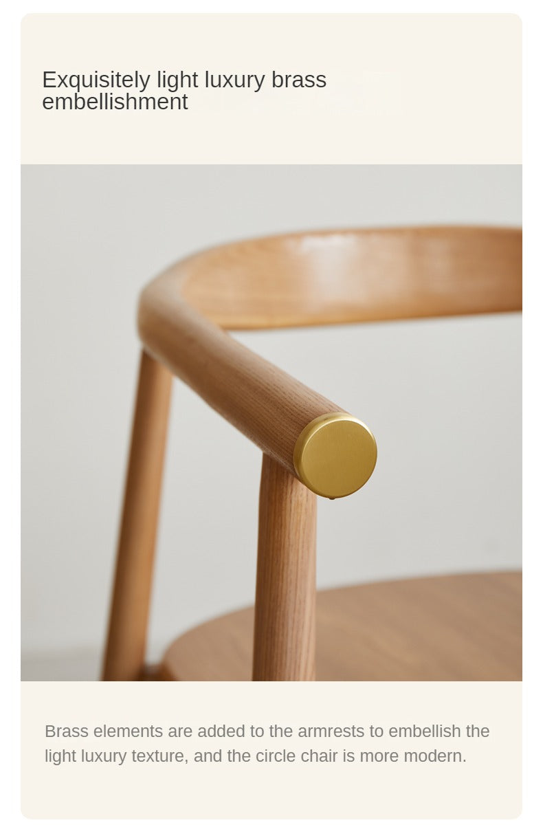 Ash Solid Wood Dining Soft Chair