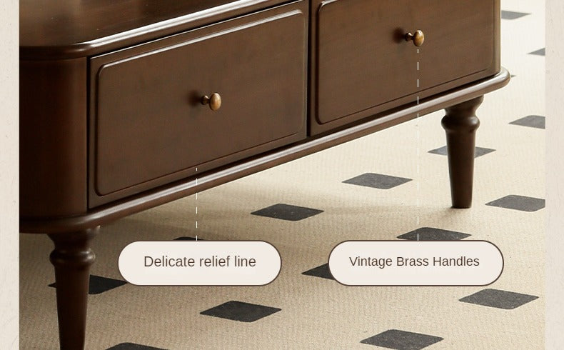 Poplar Solid Wood American Rectangular Coffee Table