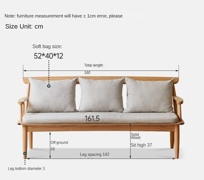 Oak Solid Wood Windsor Sofa Winter/Summer Dual Use.