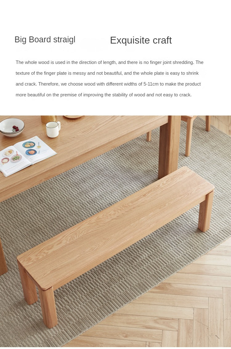 Oak Solid Wood Long Nordic Modern Bench