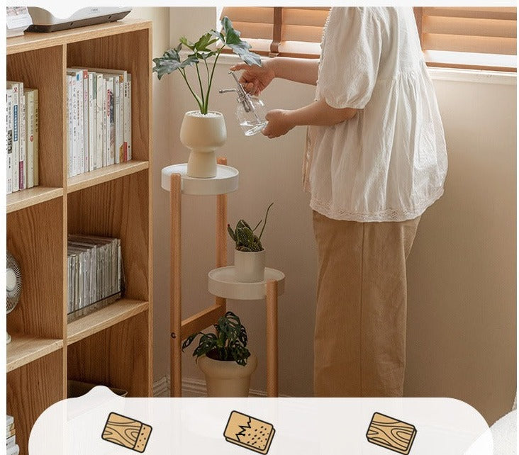 Beech Solid Wood Flower Rack