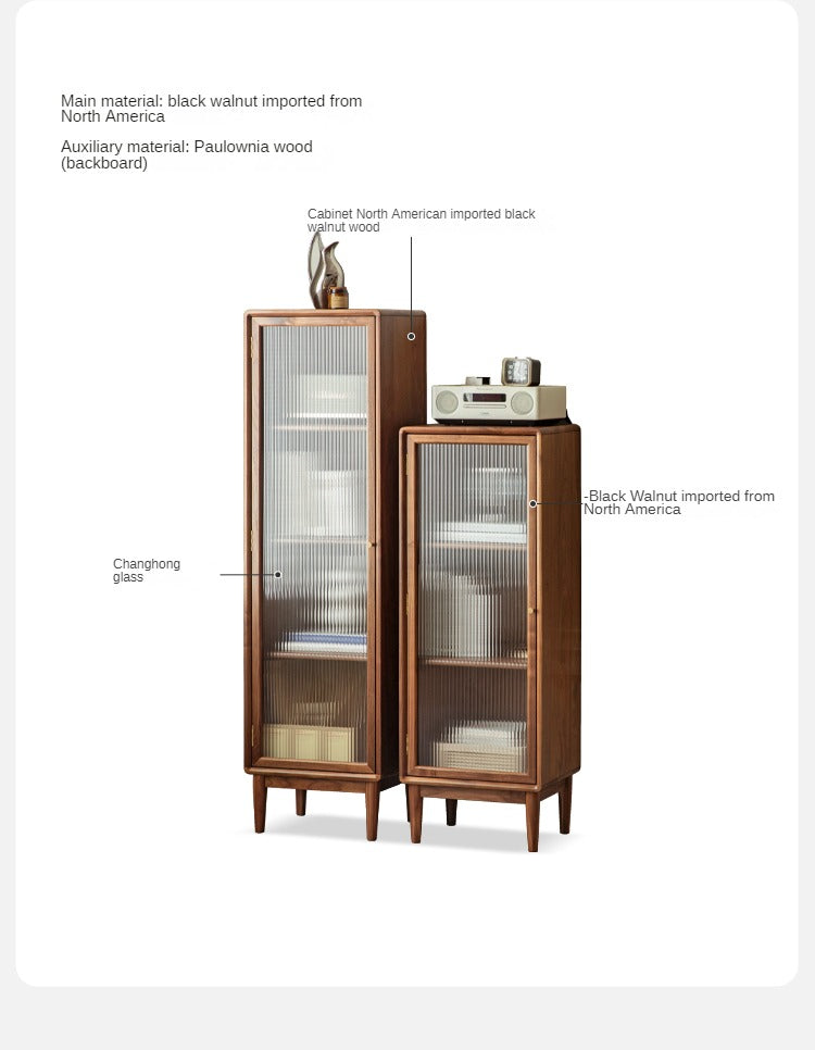 Black Walnut, South American Walnut Solid Wood Side Cabinet
