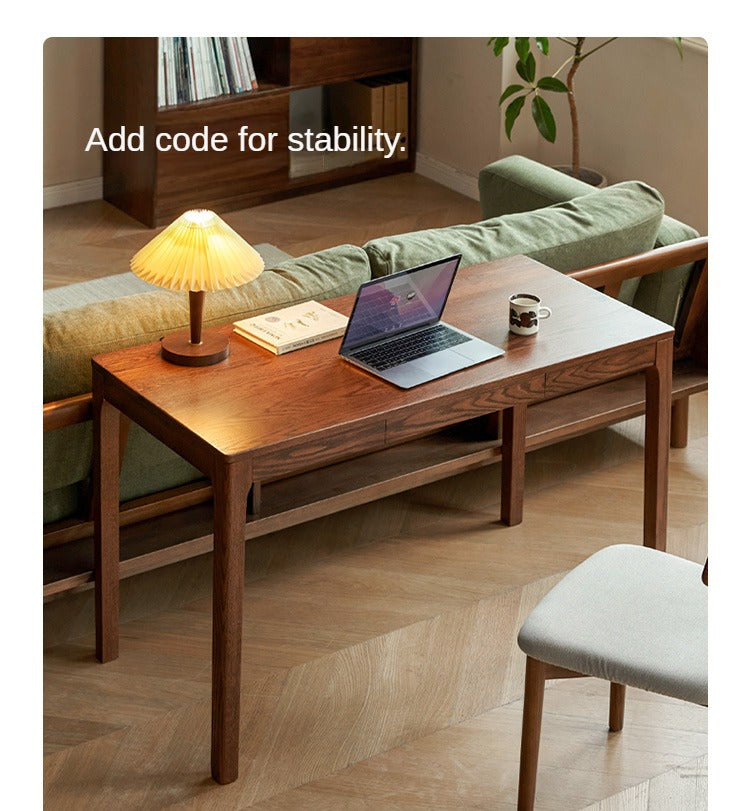 Oak, Beech Solid Wood Walnut Color Office Desk