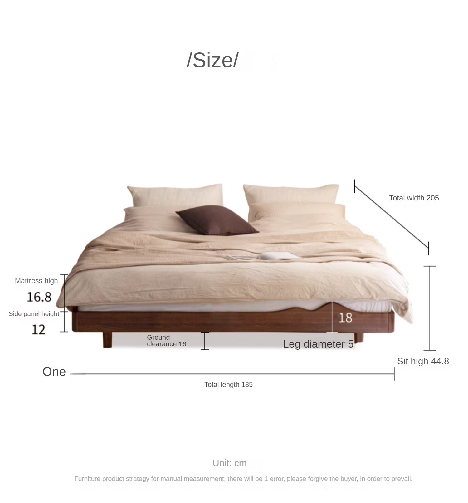 North American black walnut, Ash Solid Wood platform bed