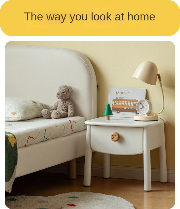 Beech, Rubber Solid Wood Modern Children's Nightstand.