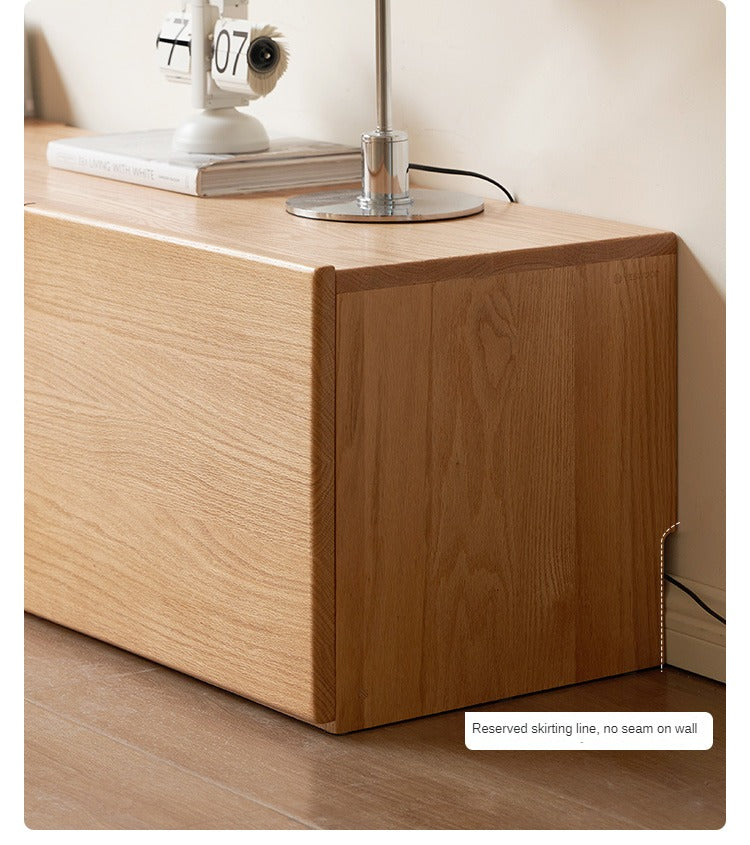 Oak Solid Wood Floor Storage TV Cabinet.