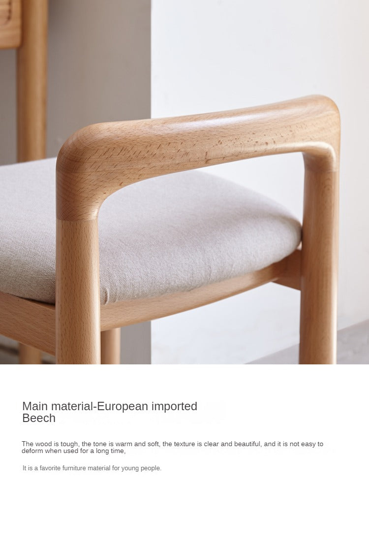 Beech solid wood makeup stool: