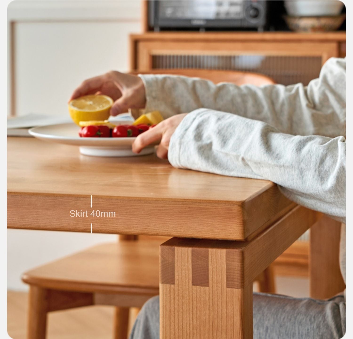 Cherry Wood Dining Table Island Table Integrated Large Board