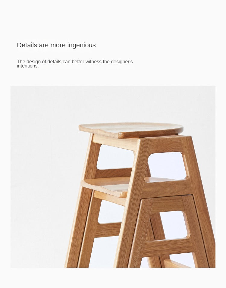 Oak Solid Wood High Feet Stool