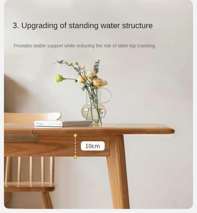 Oak, Ash Solid Wood Nordic Wall-Mounted Retractable Long Dining Table