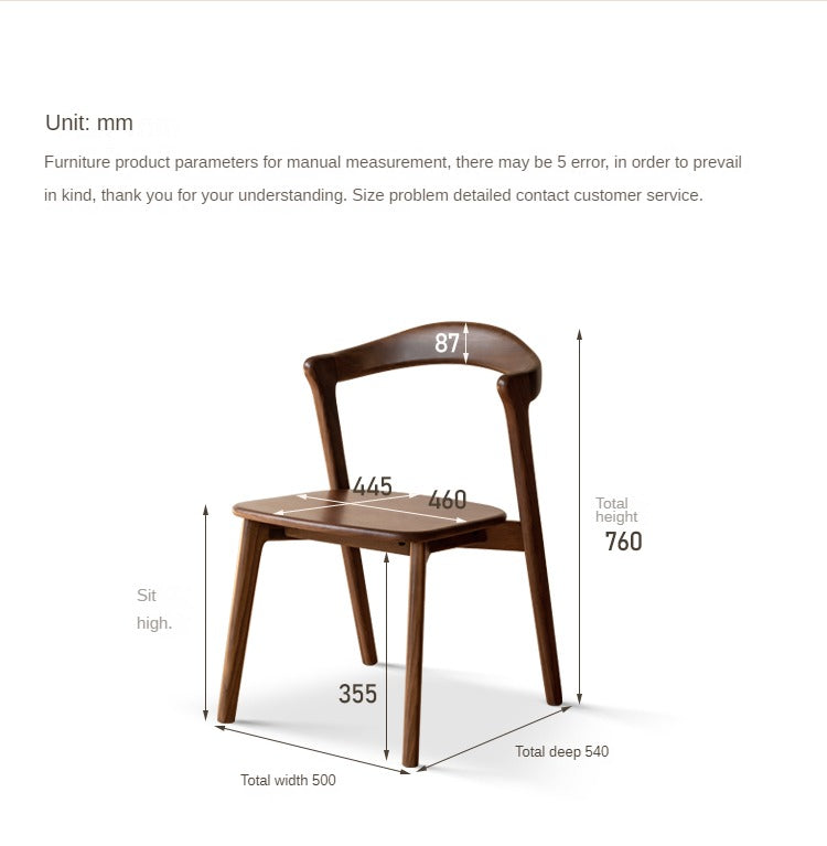 Black Walnut, Ash Solid Wood Dining Chair